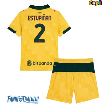 AC Milan Pervis Estupinan #2 Echipament de Fotbal Replică 2025-26 Copii Treilea (+ Șorturi)